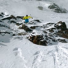 Testar ett drop i Lake Chutes en vindig dag.. Foto: Christoffer Schack. &Aring;kare: Henrik Petersson.