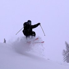 ett litet skutt. puder &auml;r skoj!. Foto: Hannes Tomani. &Aring;kare: Andreas Nyberg.