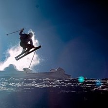 Skidgl&auml;dje. Sn&ouml; och sol den 16 februari 2013.. Foto: Henrik Persson. &Aring;kare: Johan Olsson.