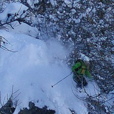 leker i skogen i La Grave. Foto: Fredrik Broman. &Aring;kare: Tobias Liljeroth.
