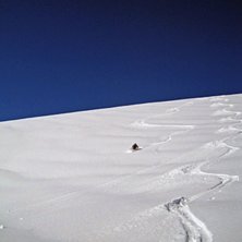 40 cm torr pudersn&ouml;, sol och ingen vind. Jor&aring;, i. Foto: Bj&ouml;rn Biller. &Aring;kare: Frida Biller.