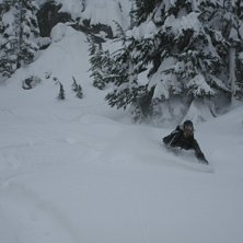 Midjedjupt i Rogers Pass. Foto: Martin Stenberg. &Aring;kare: Emelie Stenberg.