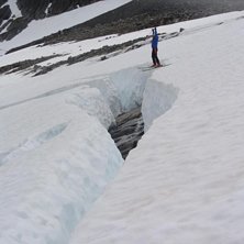 Glaci&auml;ren i Stryn &amp;quot;&ouml;ppnade&amp;quot; si. Foto: Dan Mannerfelt. &Aring;kare: Daniel &amp;quot;Fat-Ypus&amp;quot; Bj&ouml;rkholm.