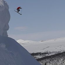 Dags f&ouml;r SM i Extrem fri&aring;kning i Fun&auml;sdalen och. Foto: Hasse Mute. &Aring;kare: Jonas Abrahamsson.
