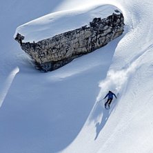 Knallade upp d&auml;r VM i freeride skulle ha avgjorts. Foto: Magnus Olsson. &Aring;kare: Joakim Wiberg.