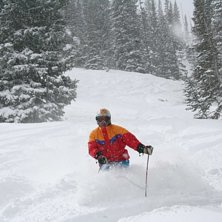 Champagne , n&aring;ja - powder. Foto: studsmatte. &Aring;kare: studspappa.