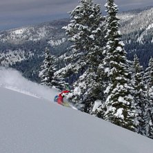 Baksidan Grand Targhee med helt sjuk or&ouml;rd pow!!!. Foto: Henrik Liljeqvist. &Aring;kare: Robert Hortlund.