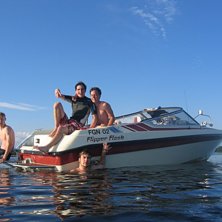 En riktigt sk&ouml;n dag med 22 grader i vattnet och s. Foto: Christoffer Schack. &Aring;kare: Jag &amp;amp; g&auml;nget.
