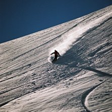 Axel t&auml;mjer pudret i Whistlers backcountry. Foto: Johan Valis. &Aring;kare: Axel Hyd&eacute;n.