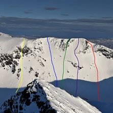 Storsola nordsida och alla dess &aring;k. Lila linjen �. Foto: Mattias Skantz.