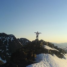 P&aring; vei opp mot Andersdaltinden i Lavangsdalen ute. Foto: Per Hasvold. &Aring;kare: Sondre Hasvold.