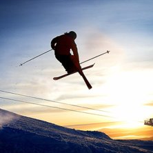 Soluppg&aring;ngen gav fint ljus vid 
p&aring; toppen av sk. Foto: Christine Holm. &Aring;kare: Tobias Ivarsson.