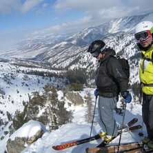 Inf&ouml;r ett av &aring;ken i Powder Mountain. Foto: H&aring;kan Eklund. &Aring;kare: Johan Fahlgren och Per Jansson.