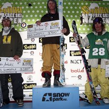 Foto: Camilla Stoddart. &Aring;kare: Prispallen Herrar Slopestyle.