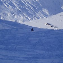 Sista puder&aring;ket f&ouml;r dagen i Andermatt!. Foto: Peter Bj&ouml;rk. &Aring;kare: Stefan Carlsson.