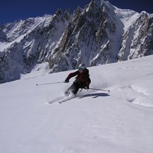 Annika med Mont Blanc i bakgrunden.. Foto: Magnus Kron. &Aring;kare: Annika Warnelid.