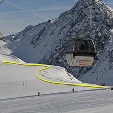 Du startar fr&aring;n sl&auml;pliften Kitz, i barnomr&aring;det.. Foto: Powder Department Stubaier Gletscher.