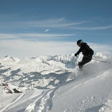 L&auml;ttillg&auml;nglig offpist i Tschenten. Foto: Peo Hamrin. &Aring;kare: Bengt Eriksson.