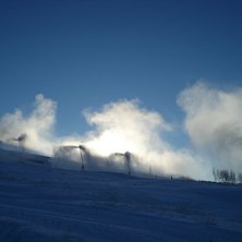 Kuldegrader og sn&oslash;produksjon!
Da var vi i gang me.