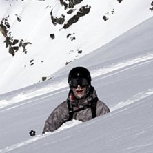 Just landat i midjeh&ouml;gt puder! Lycklig som f&aring;!. Foto: Petter Berggrund.