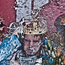 Kevin Rolland i champagne. Foto: Andreas Bryngel. &Aring;kare: Kevin Rolland.