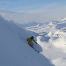 Uppe p&aring; Totten. Foto: Markus Zetterberg. &Aring;kare: Jonathan Ekl&ouml;f.
