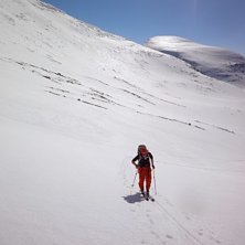 P&aring; v&auml;gen upp i passet mellan Skantztjahke 1634 o. Foto: Mattias Skantz.