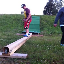 Foto p&aring; v&aring;ran Sommar rail som vi just byggt. Vid. Foto: Arsenij Sandstr&ouml;m. &Aring;kare: Didrik Appelgren.