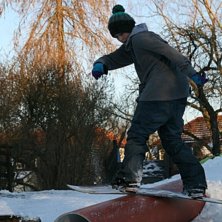 FS Boardslide p&aring; stort PVC. Foto: Anneli Weiner. &Aring;kare: Edvin Kempe.
