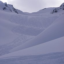 Alla heli-gruppers sp&aring;r vid slutet av en underbar. Foto: Hanna Rudberg.