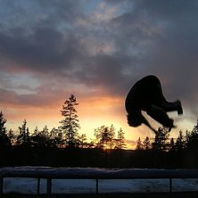 H&auml;r g&ouml;r jag en volt i en vacker bakgrund!!!. Foto: Jens. &Aring;kare: Nils.