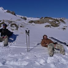 chill. Meg til venstre i goggle brenna pose. Foto: en av guta.