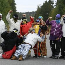 Inspelningen av introt till Sebastian Torn&eacute;us ski. Foto: Mariah Johansson. &Aring;kare: PCP.