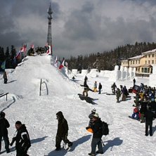 Foto: Jan Stala. &Aring;kare: The area for the Rail Jam and the hotel where we all stayed.