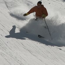 Pappa in action. Jag, bror och pappa f&aring;r osp&aring;rad. Foto: Viktor Roos. &Aring;kare: Arne Roos.