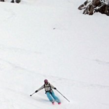 Andra dagen p&aring; semestern, 10-15 cm nysn&ouml; och pig. Foto: Fredrik Andersson. &Aring;kare: Stina K&aring;llberg.
