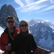 Toppliften i Grand Montets. Foto: ok&auml;nd. &Aring;kare: Jag och Karin.