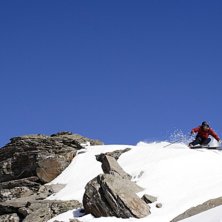Lite v&aring;rsn&ouml; offpist i lac du lou! Fler klippor o. Foto: Magnus Olsson. &Aring;kare: Joakim Wiberg.