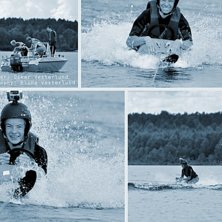 Vi testade k&ouml;ra lite bob bakom b&aring;ten!. Foto: Elina Vesterlund. &Aring;kare: Oskar Vesterlund.