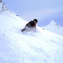 Riktigt djupt och fint puder.. Foto: Daniel Olsrup. &Aring;kare: Jens Andersson.