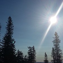 Sola skinner p&aring; fjellet!
Str&aring;lende p&aring;skev&aelig;r p�.