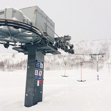 Her sn&oslash;r det 
.