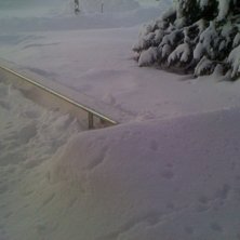 ska g&aring; ut och skotta och tog en bild p&aring; min rail. Foto: FMS. &Aring;kare: MIN RAIL!.