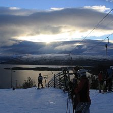 Toppen av liften i Ingemarbacken - f&ouml;rsta &aring;ken p. Foto: Gustav Nilsson. &Aring;kare: Ok&auml;nd.