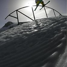 riktigt coll vinkel p&aring; rainbowrailet i zermatt en. Foto: chritophe margot. &Aring;kare: Henrik Harlaut.