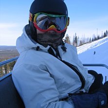 I liften. Foto: Jennifer Karlsson. &Aring;kare: Lizette.