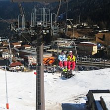 jag och micha p&aring; v&auml;g upp&aring;t i Bad Gastein. Foto: Paulina &Ouml;hlin.