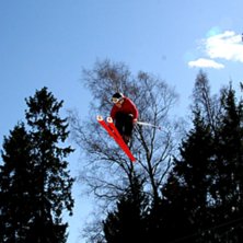 Spring session billingebacken, p&aring;skafton. Foto: Gustav Kurtti. &Aring;kare: Oskar Kurtti.