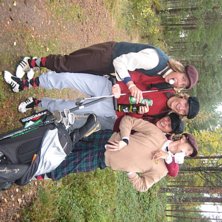 Fantastic 4 p&aring; golf&auml;ventyr. Foto: Tessan. &Aring;kare: Dom ofrivilliga golfarna.