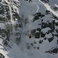 St&ouml;rre bild p&aring; droppet i mitten av Verbier ride . Foto: Yves Garneau, G1photo. &Aring;kare: Reine Barkered.